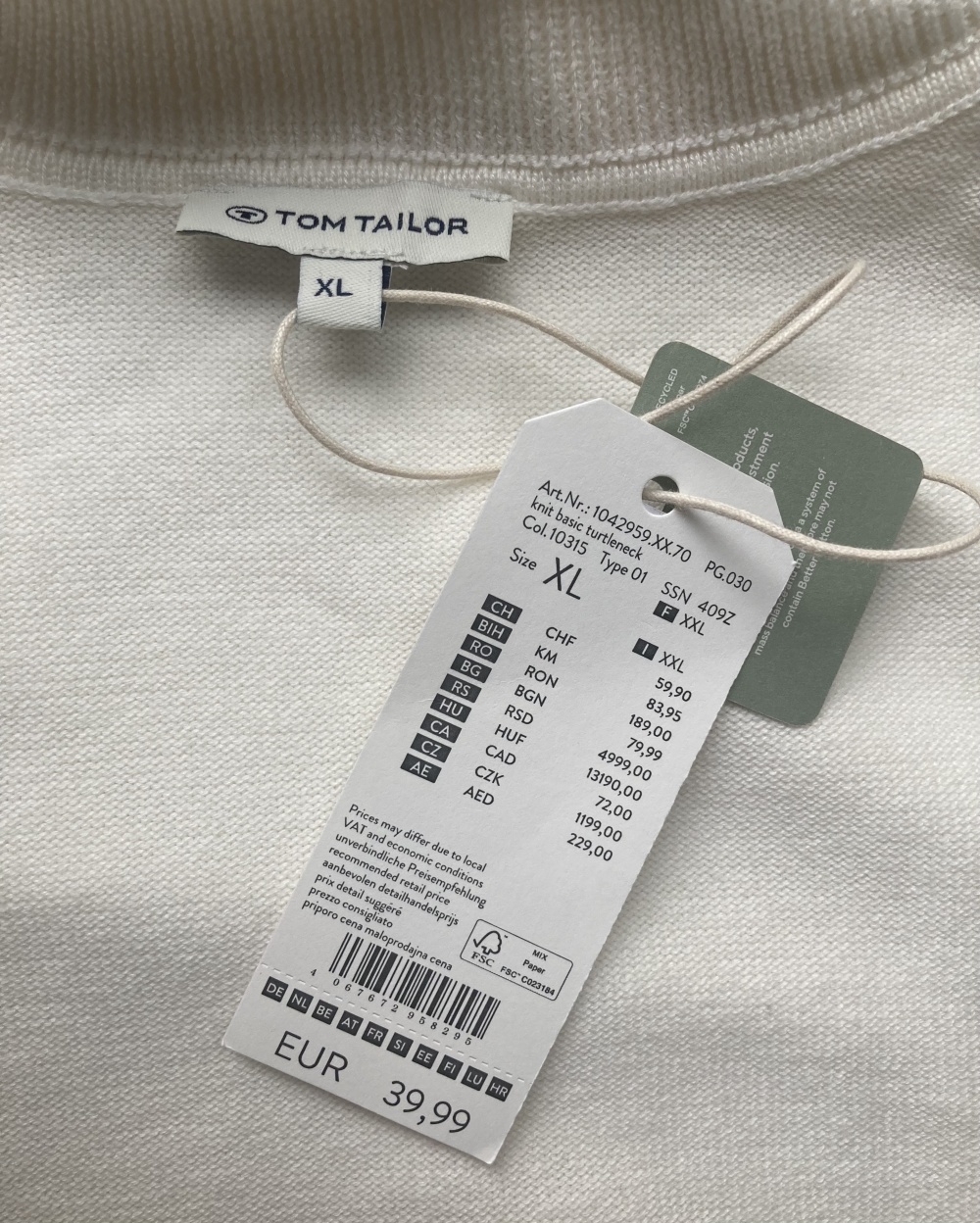 Водолазка “Tom Tailor ”, XL размер