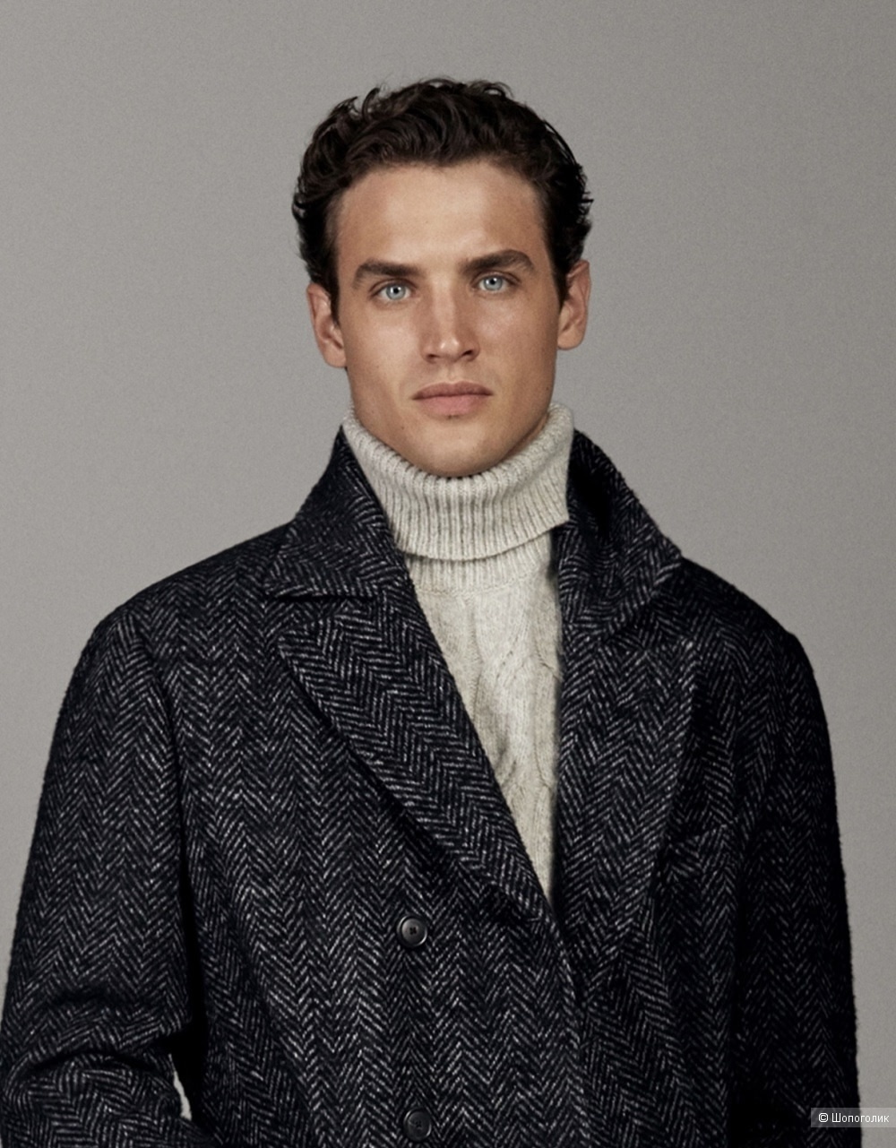 Massimo dutti мужское шерстяное пальто размер 50
