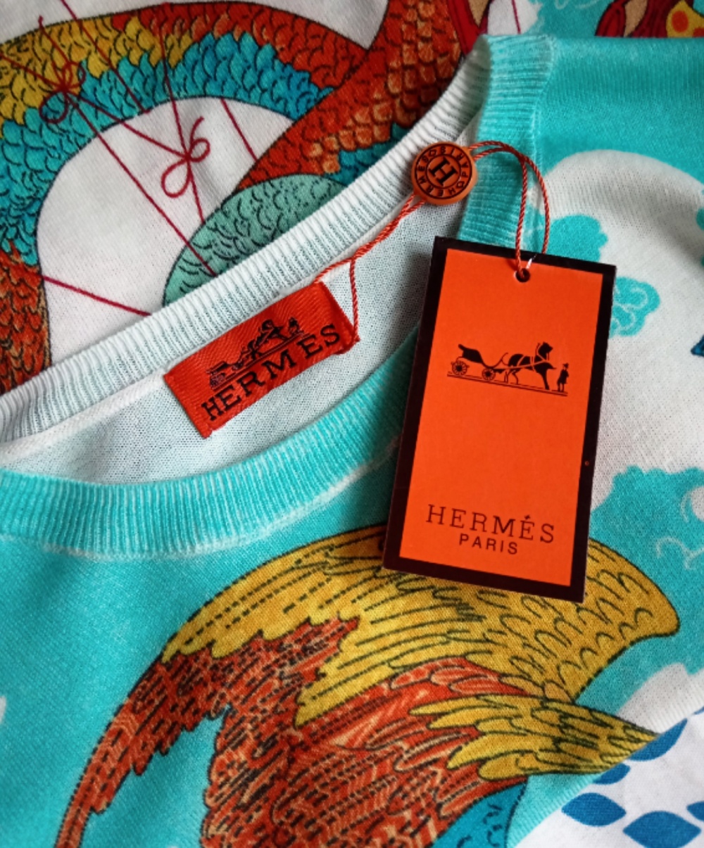 Хлопковый джемпер Hermes размер one size