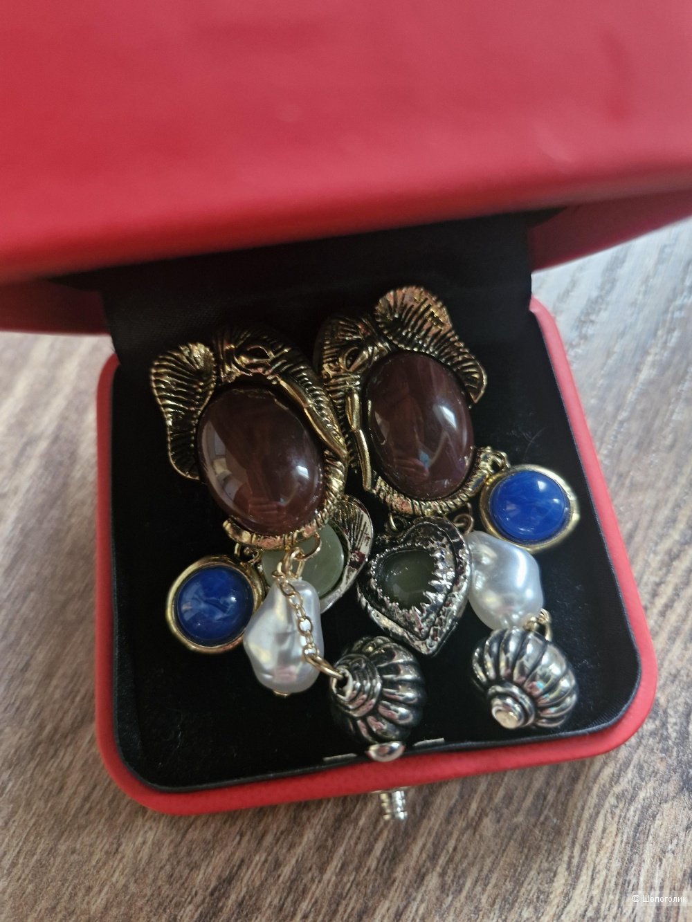 Серьги "Слоны", 6 см