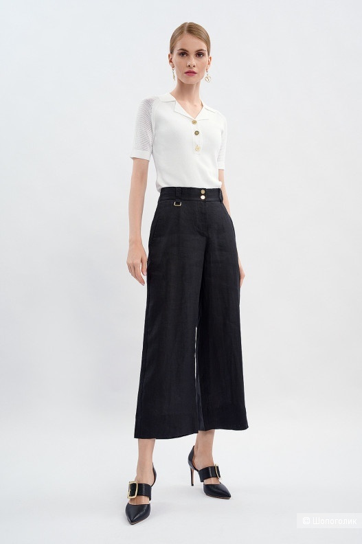 Льняные брюки Escada+ шелк блузон Elisa Fanti-42-44-46