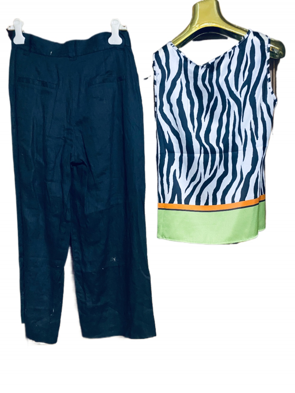 Льняные брюки Escada+ шелк блузон Elisa Fanti-42-44-46