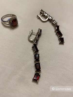 Сет серебро с гранатами