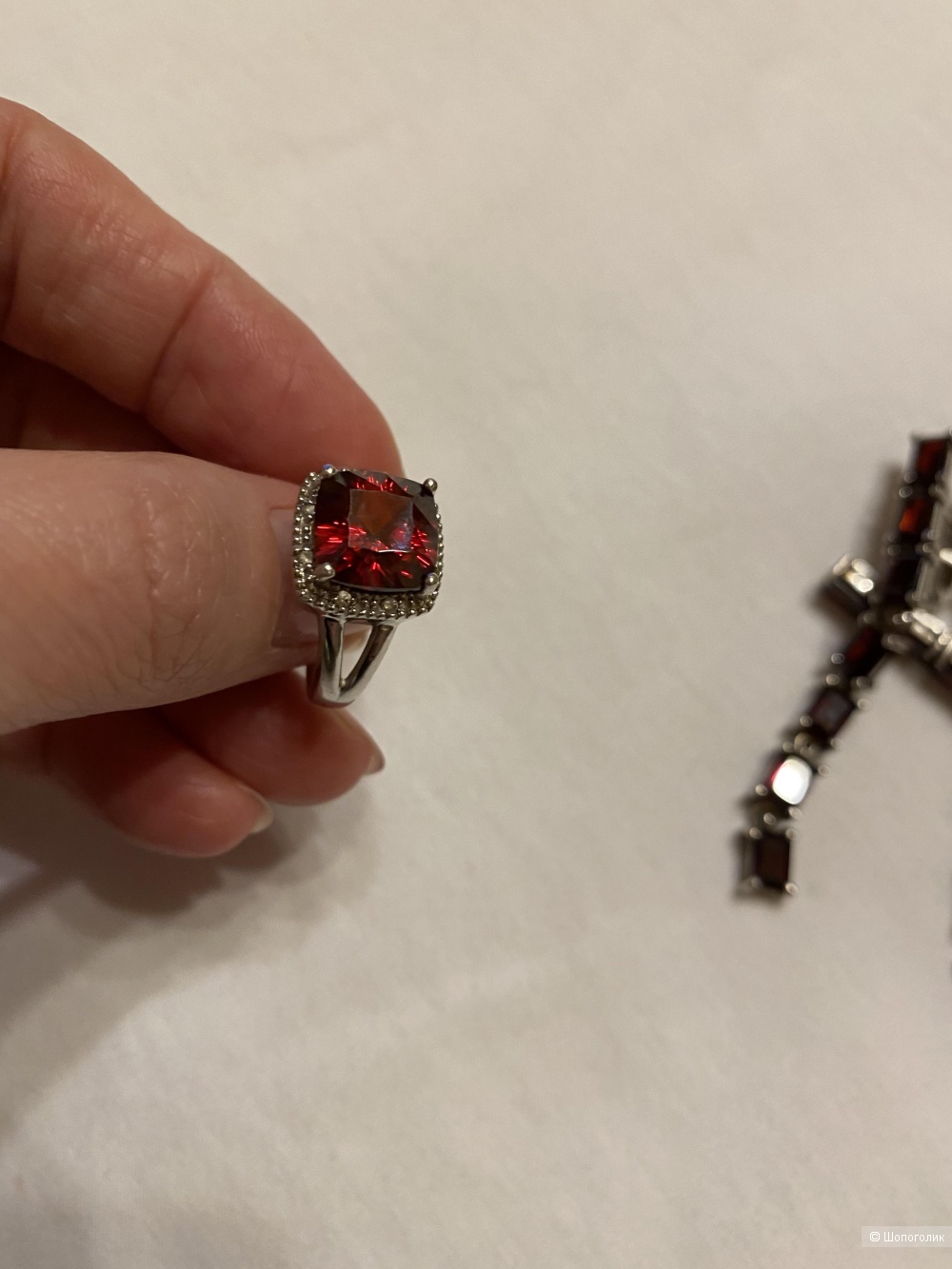 Сет серебро с гранатами