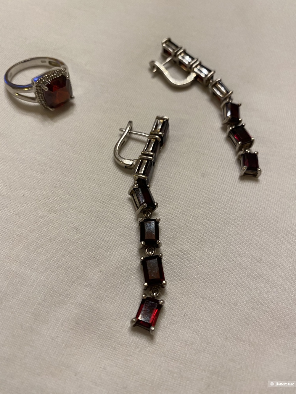 Сет серебро с гранатами