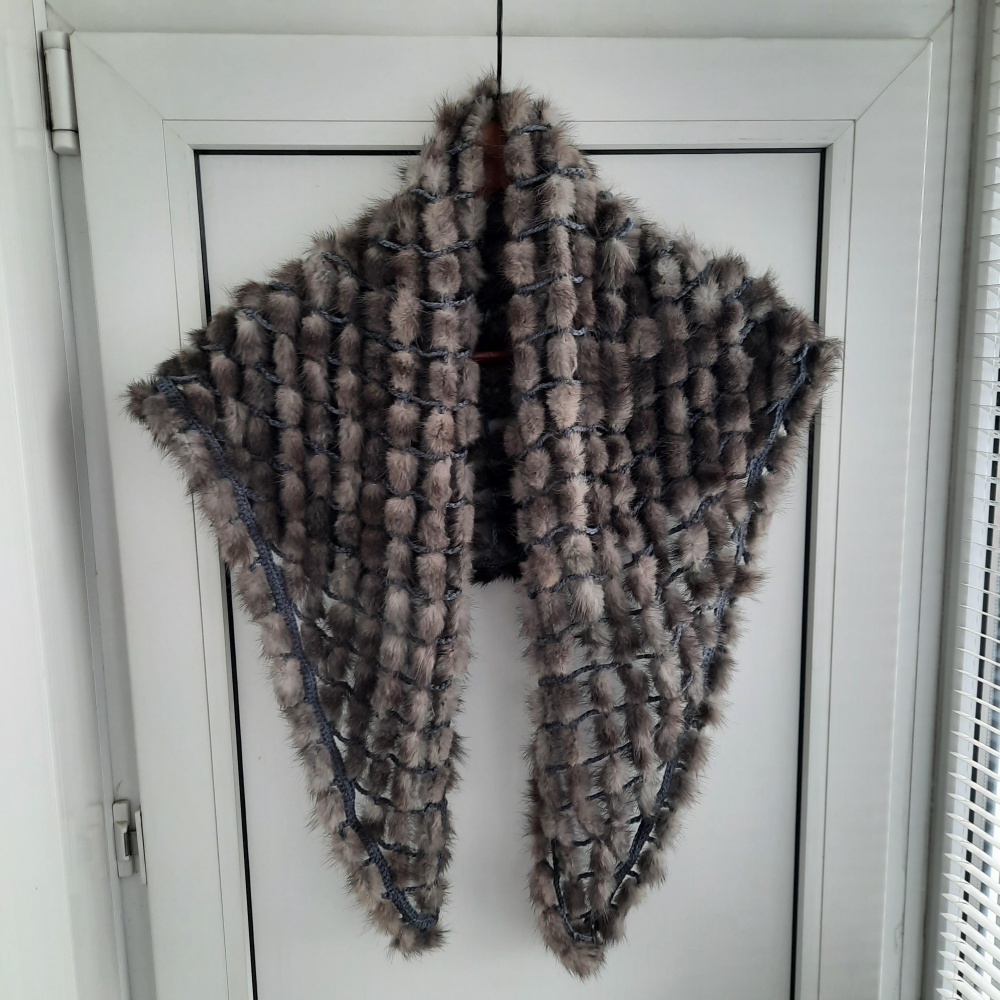 Шарф из вязаной норки , р. 140 × 45 см.