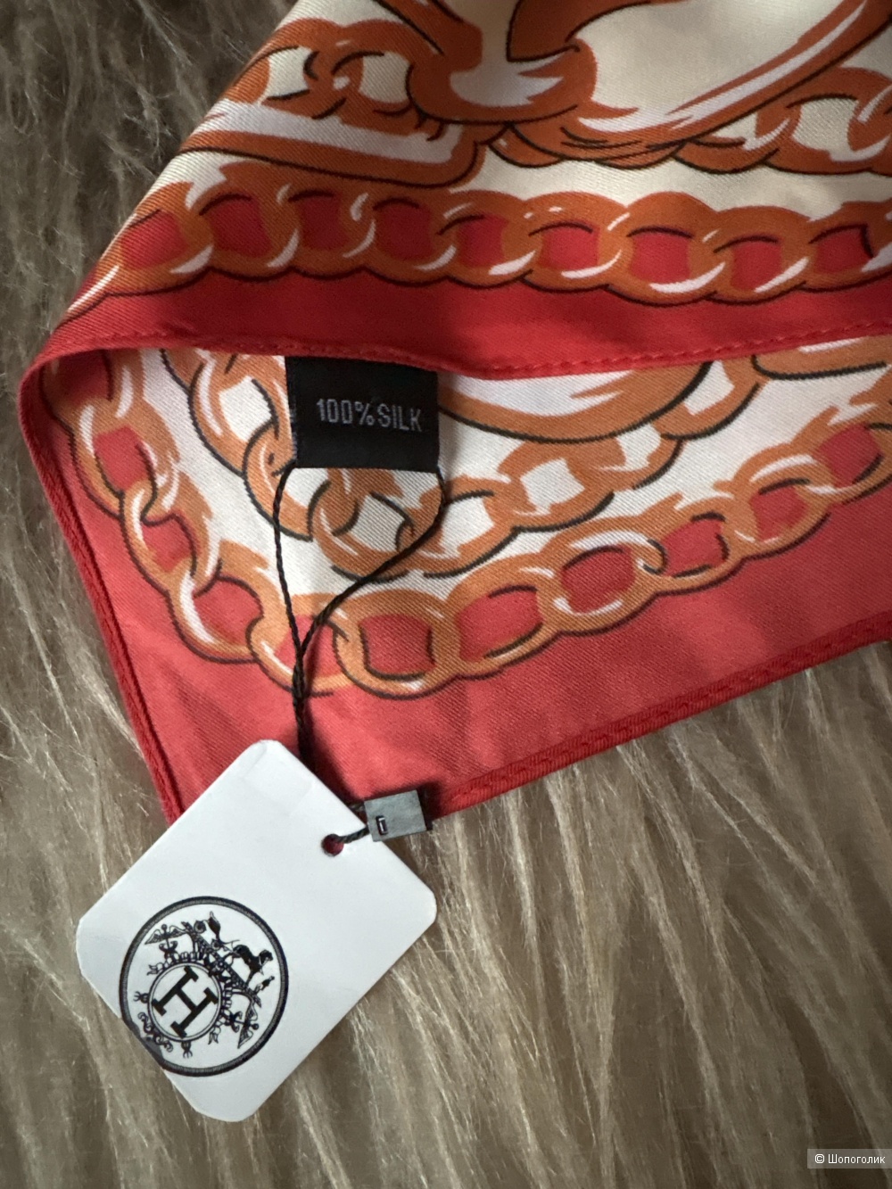 Платок в стиле Hermes, размер 131х131