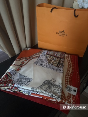 Платок в стиле Hermes, размер 131х131
