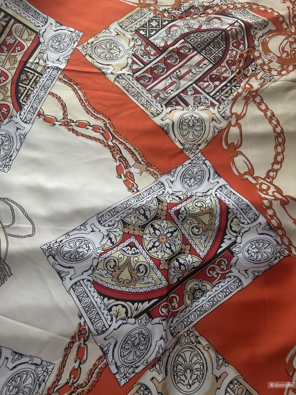 Платок в стиле Hermes, размер 131х131