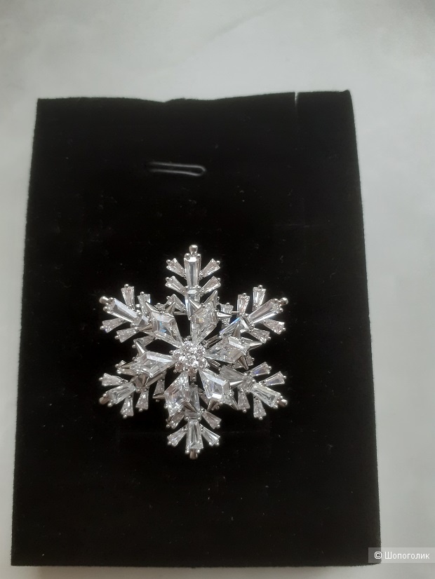 Брошь снежинка вращающаяся, no name, one size