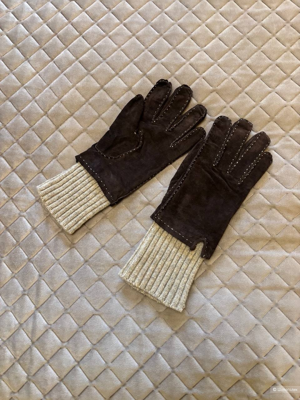 Перчатки замшевые No name, one size