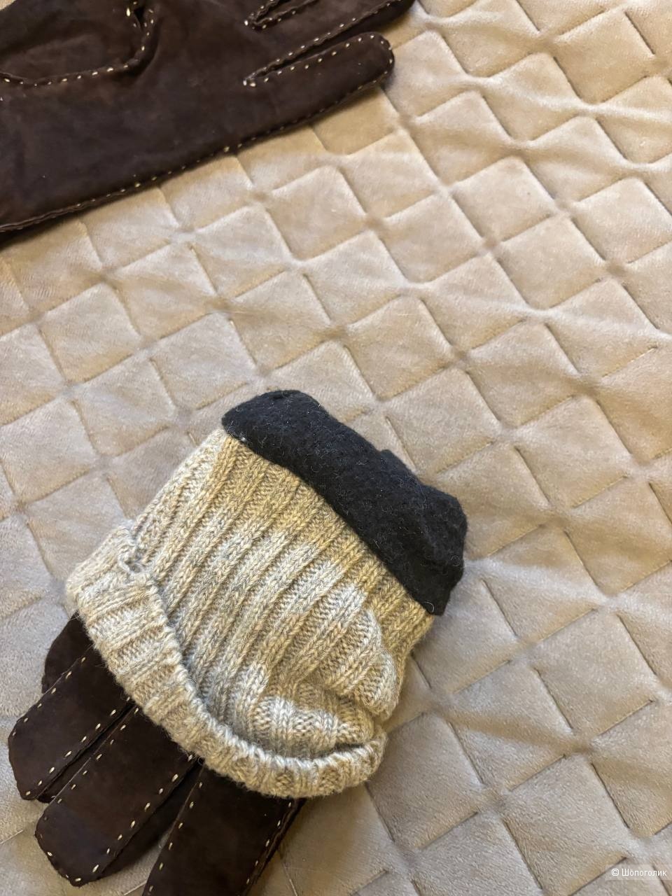 Перчатки замшевые No name, one size