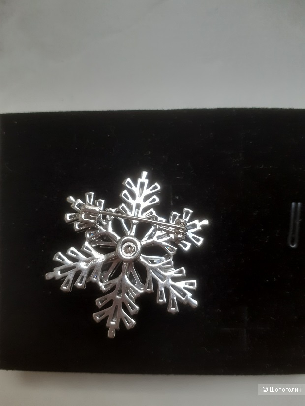 Брошь снежинка вращающаяся, no name, one size