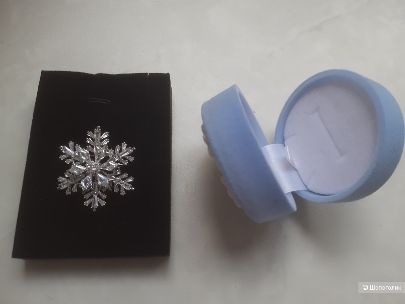 Брошь снежинка вращающаяся, no name, one size