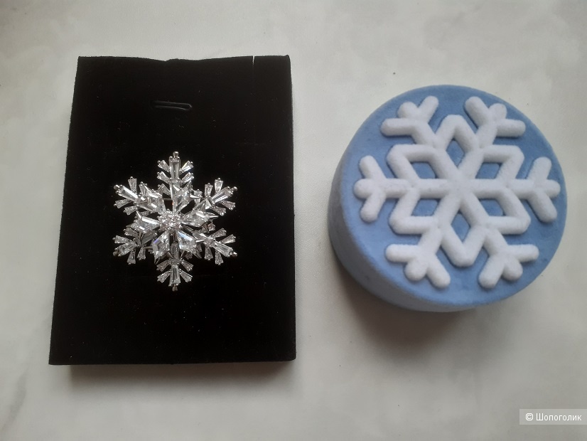 Брошь снежинка вращающаяся, no name, one size