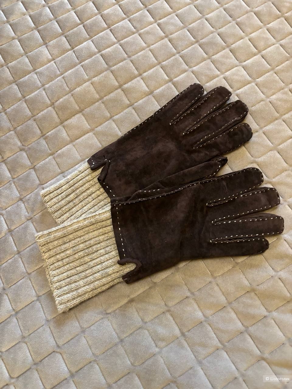 Перчатки замшевые No name, one size