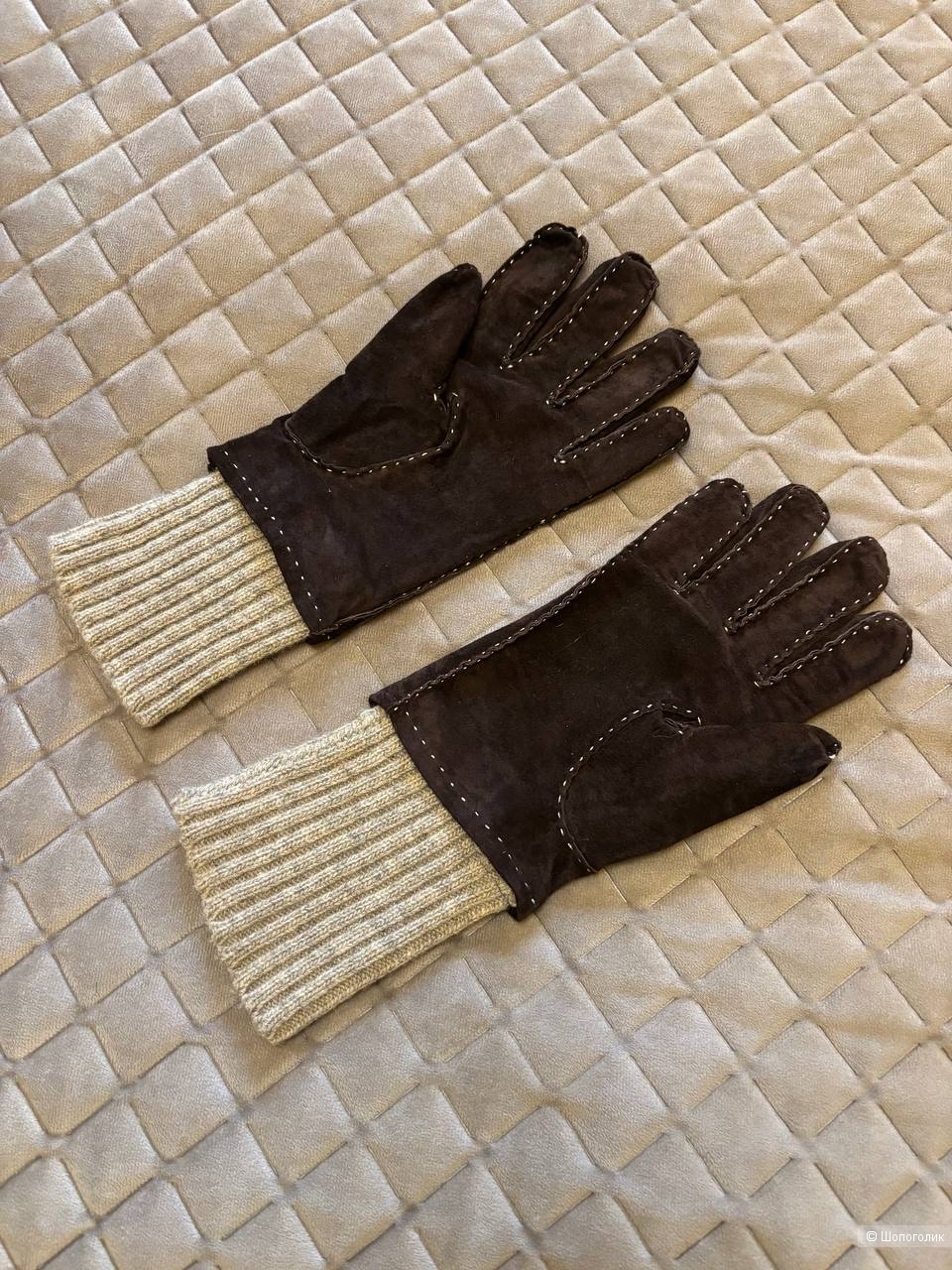 Перчатки замшевые No name, one size