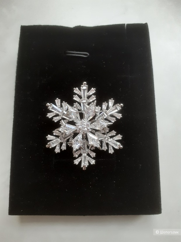 Брошь снежинка вращающаяся, no name, one size