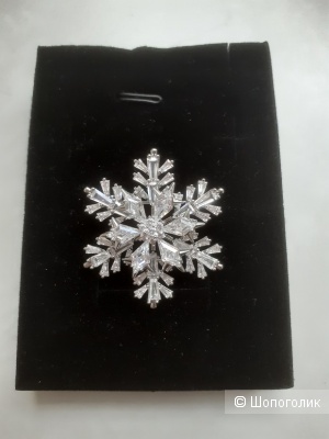 Брошь снежинка вращающаяся, no name, one size