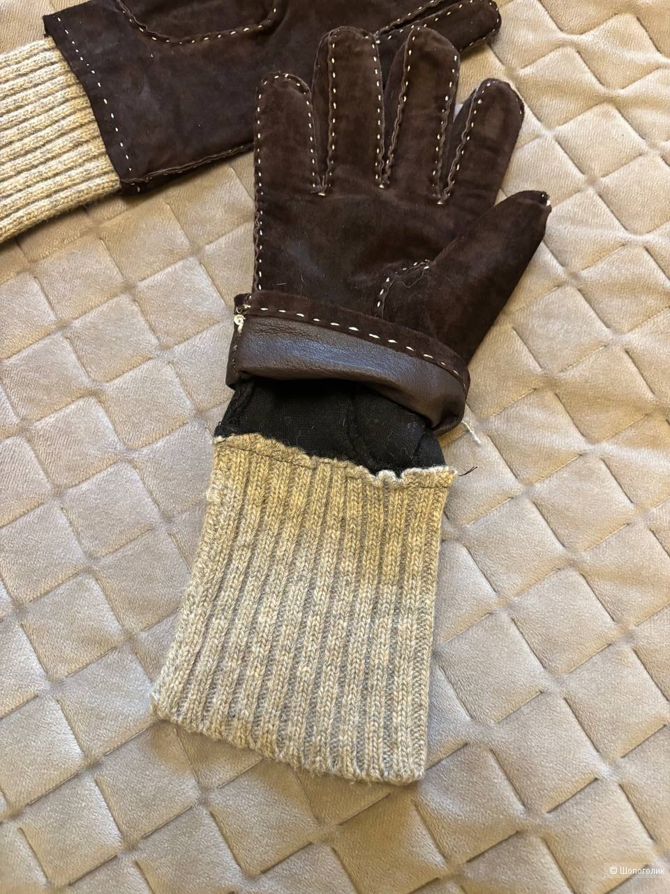 Перчатки замшевые No name, one size