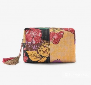 Стеганная косметичка Zara с цветочным узором