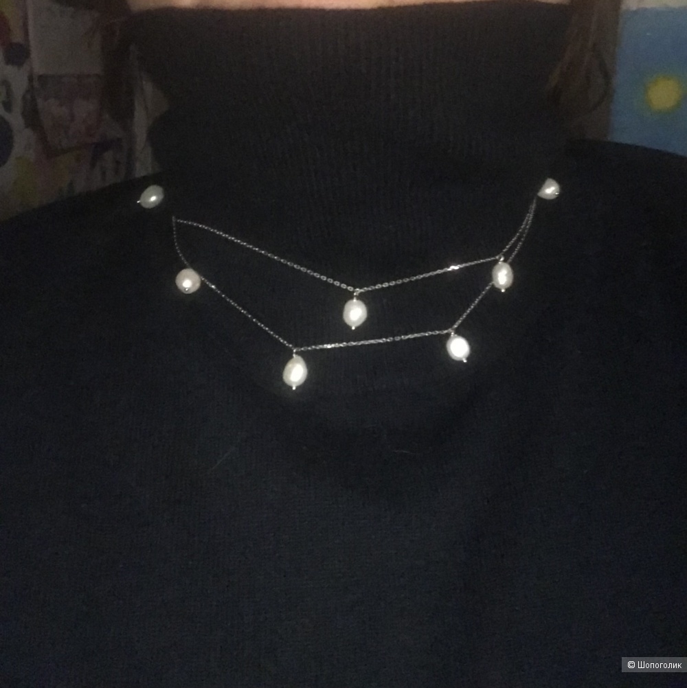 Колье с жемчугом one size