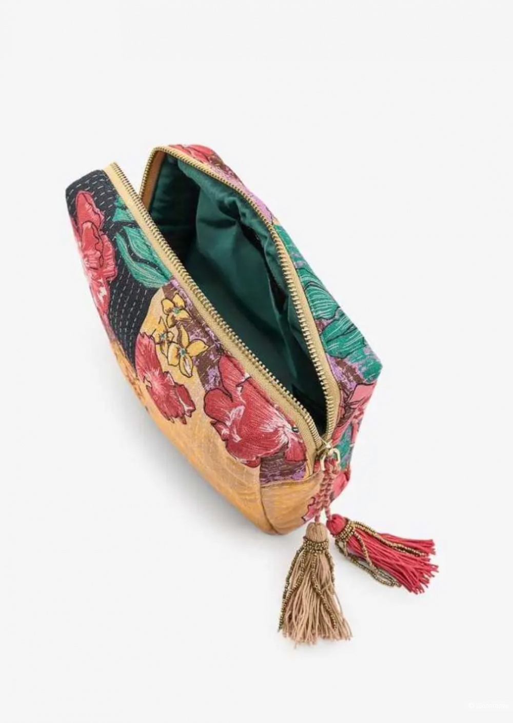 Стеганная косметичка Zara с цветочным узором