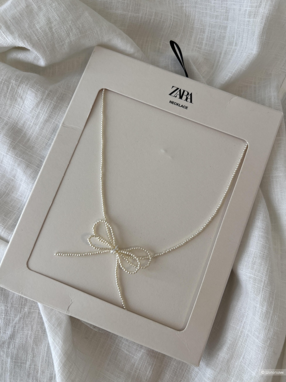 Ожерелье с бантом Zara искусственный жемчуг