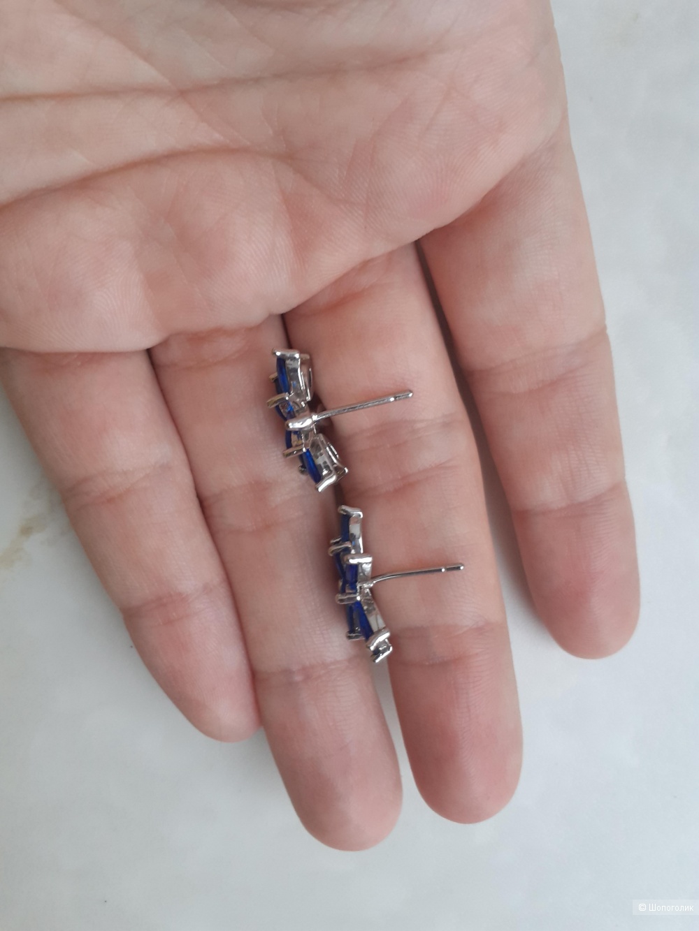 Серьги с кианитами