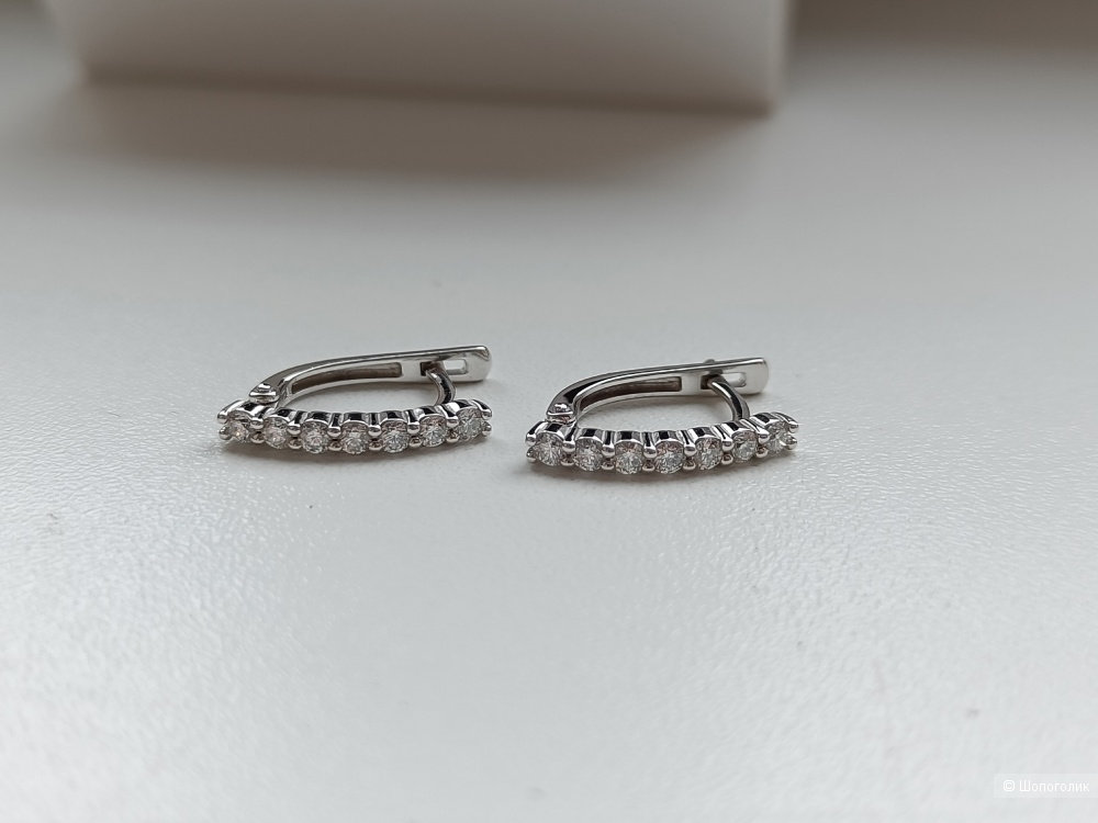 Серьги из белого золота 585 с природными бриллиантами 0,535 кар.