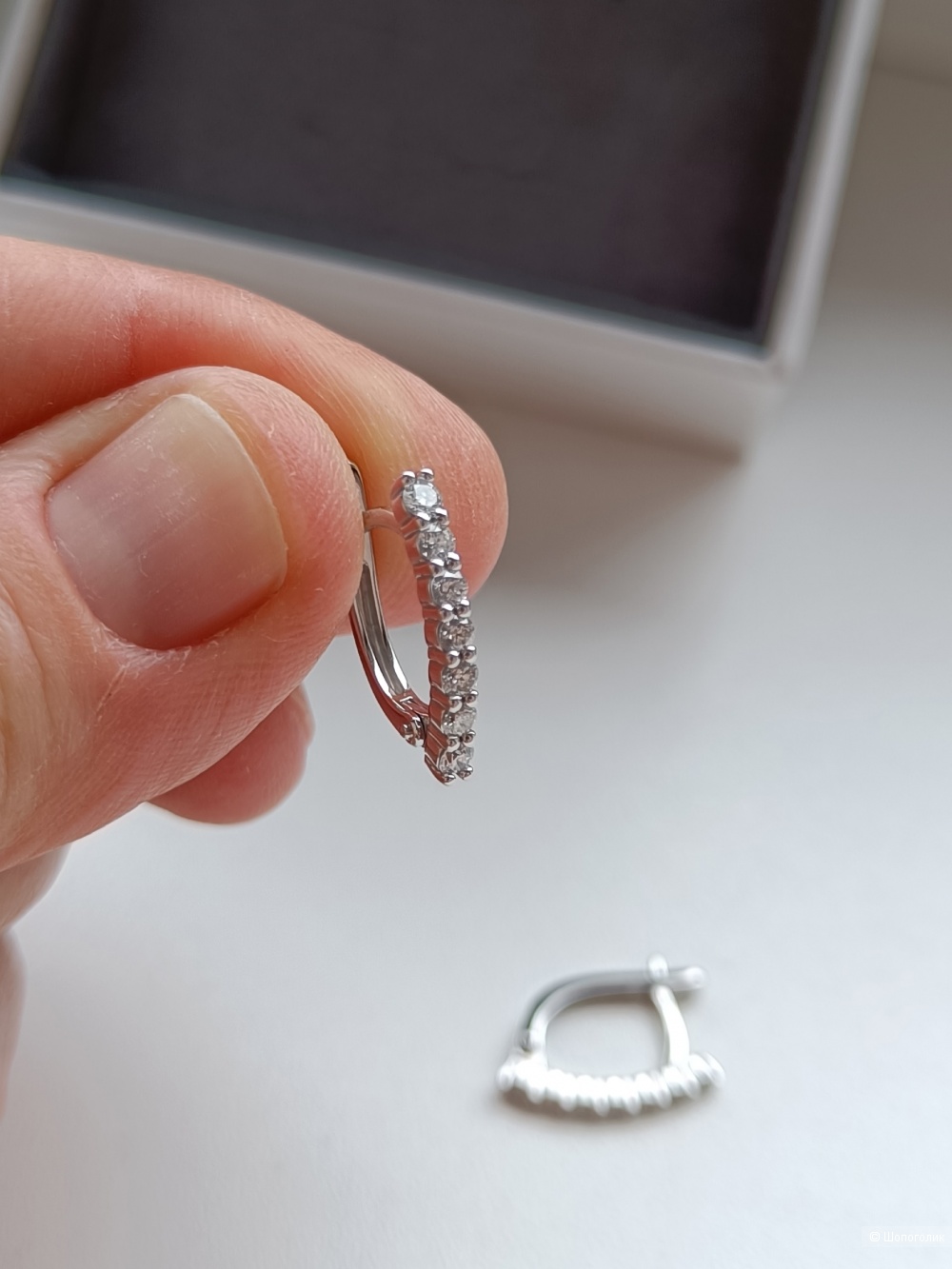 Серьги из белого золота 585 с природными бриллиантами 0,535 кар.