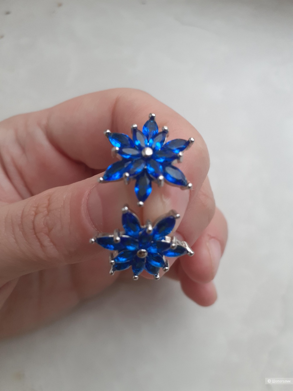 Серьги с кианитами