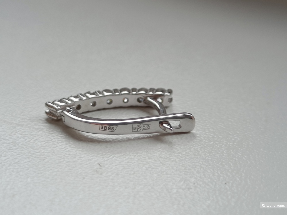 Серьги из белого золота 585 с природными бриллиантами 0,535 кар.