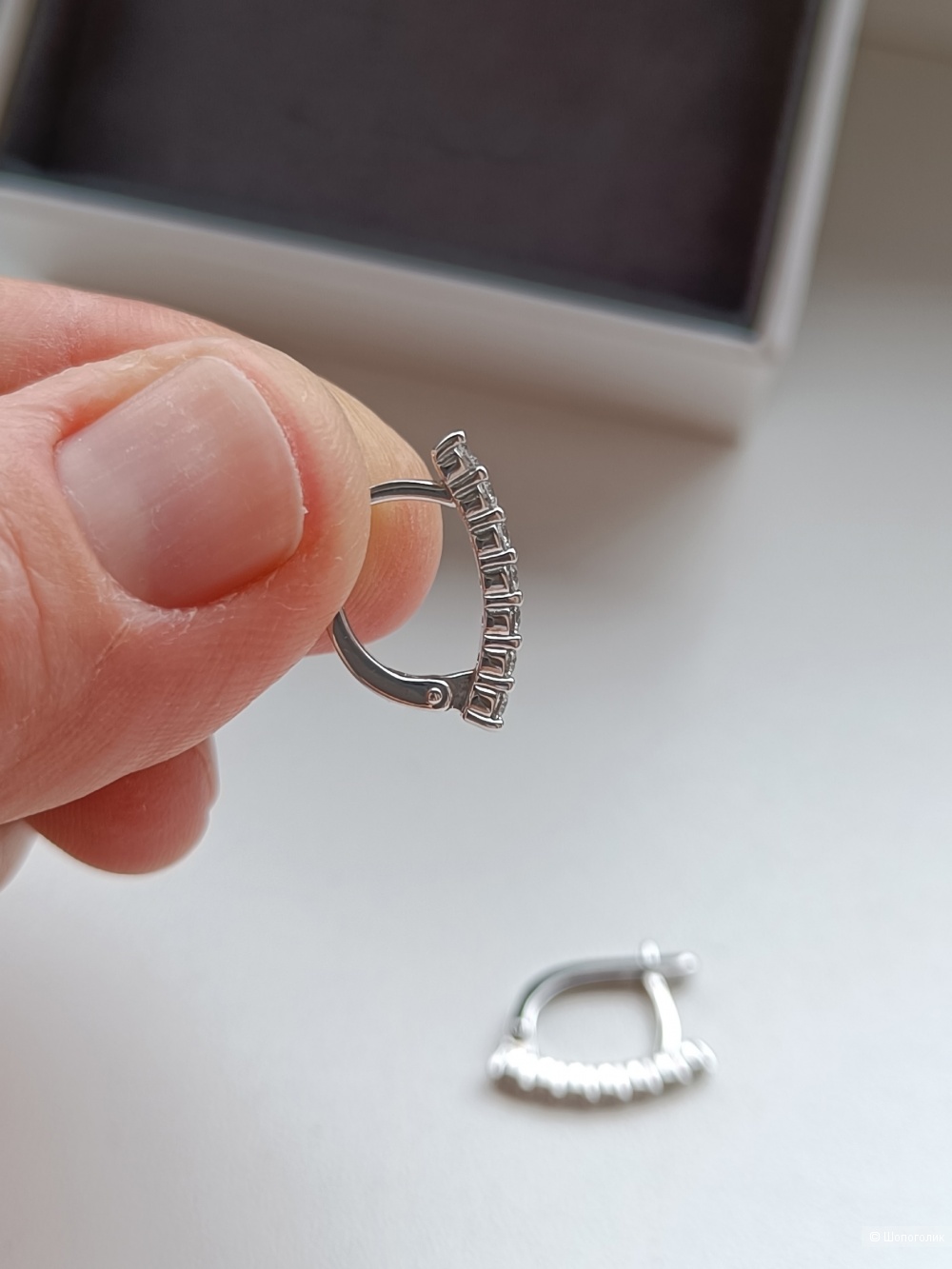 Серьги из белого золота 585 с природными бриллиантами 0,535 кар.