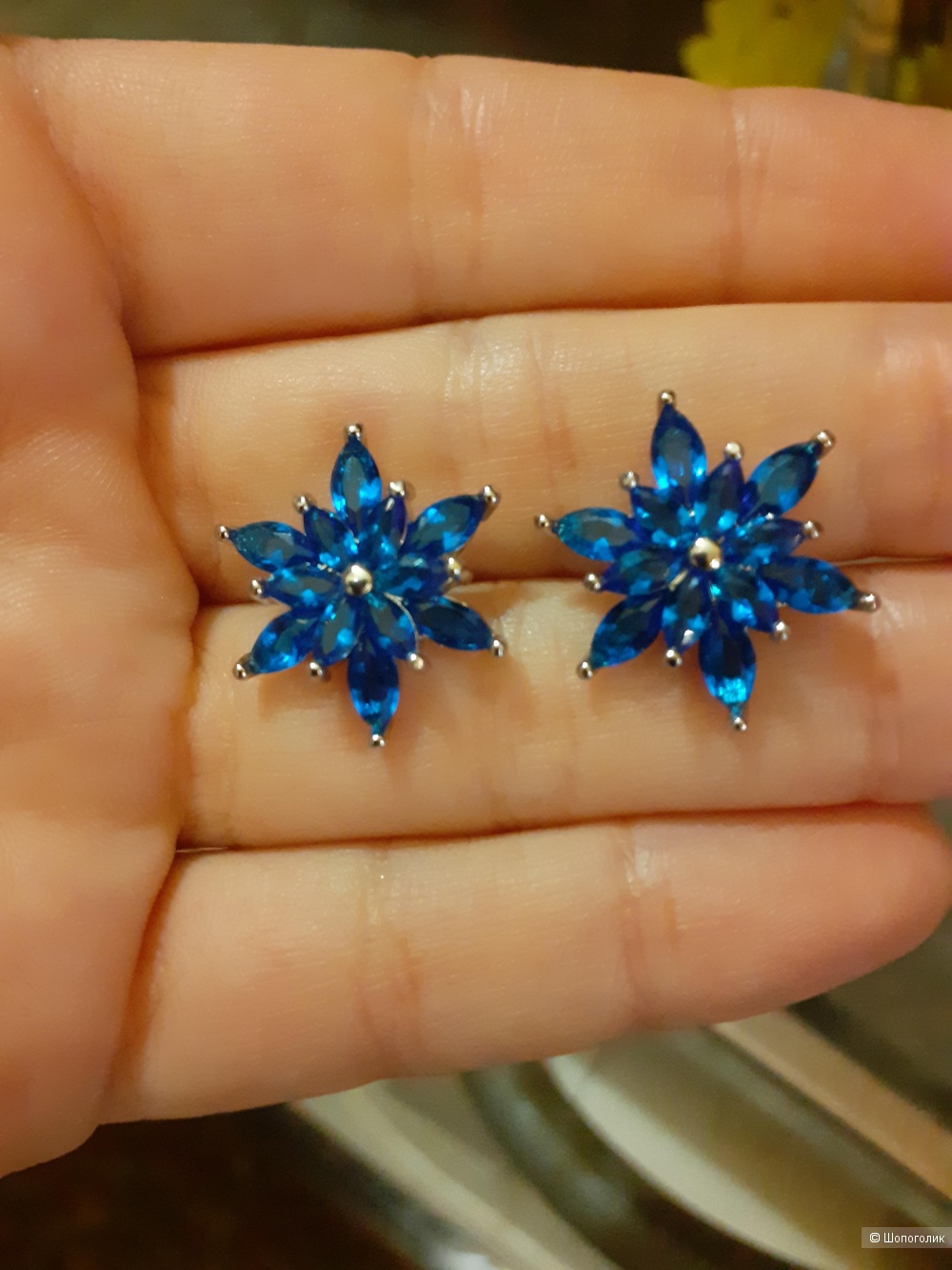 Серьги с кианитами