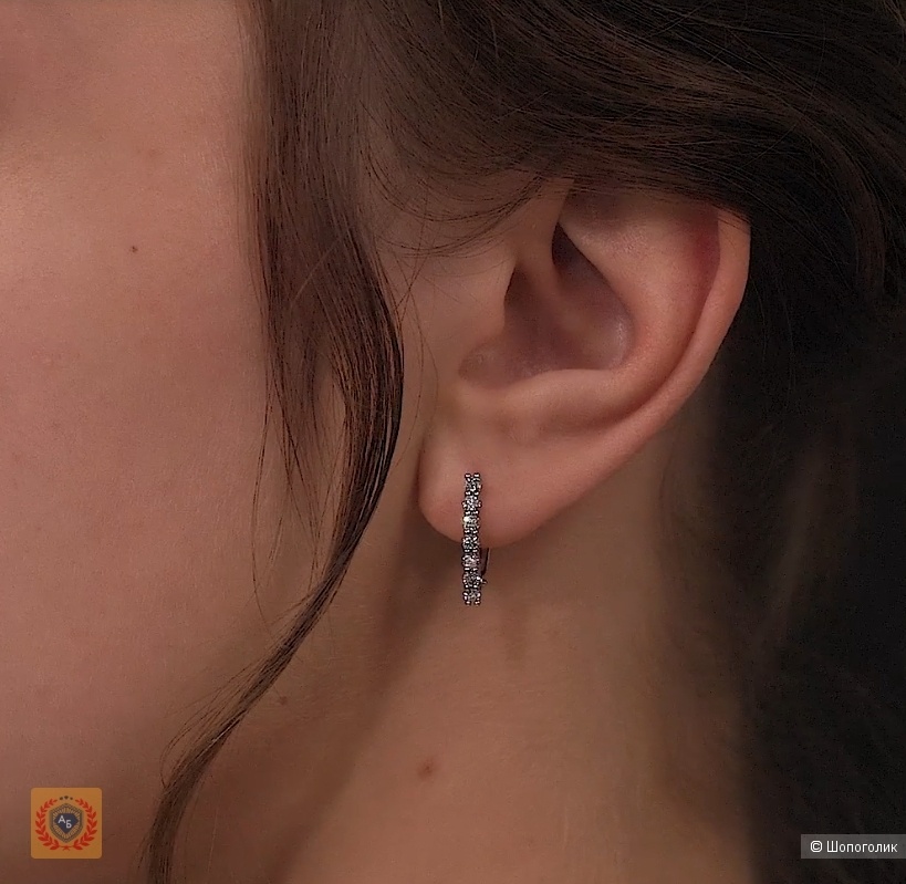 Серьги из белого золота 585 с природными бриллиантами 0,535 кар.