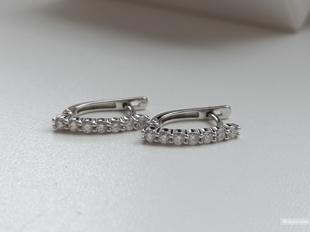 Серьги из белого золота 585 с природными бриллиантами 0,535 кар.