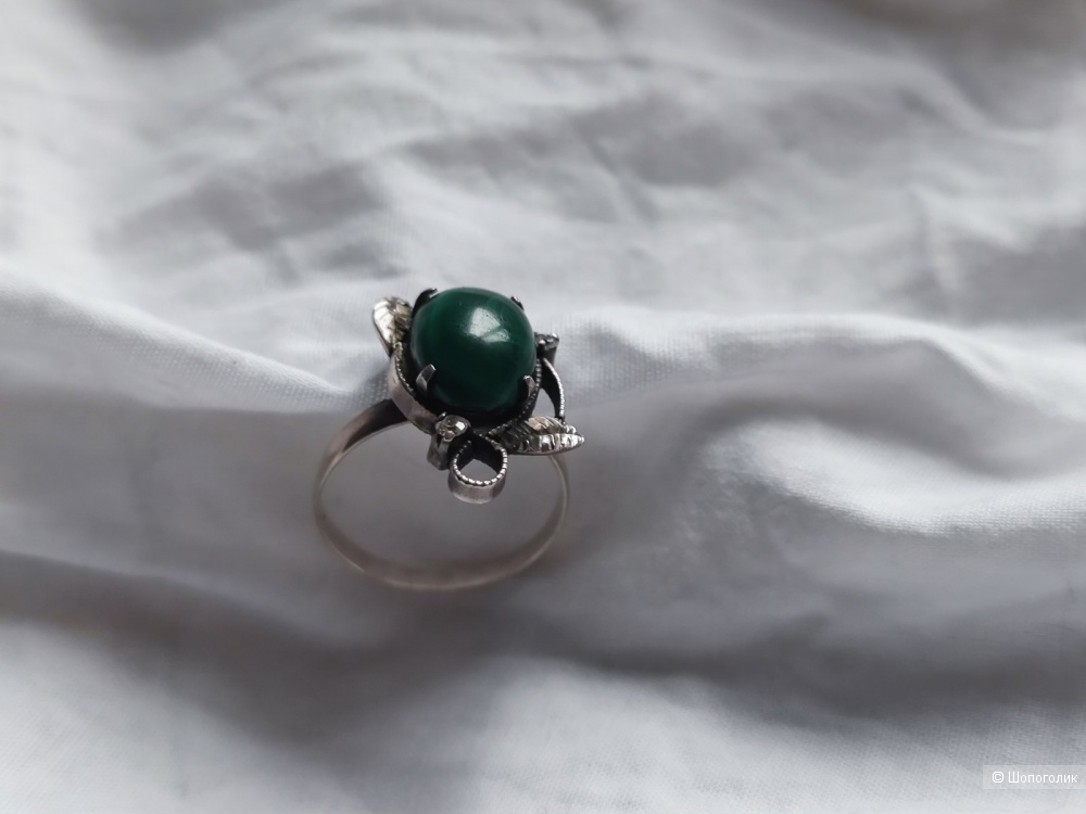 Кольцо с малахитом