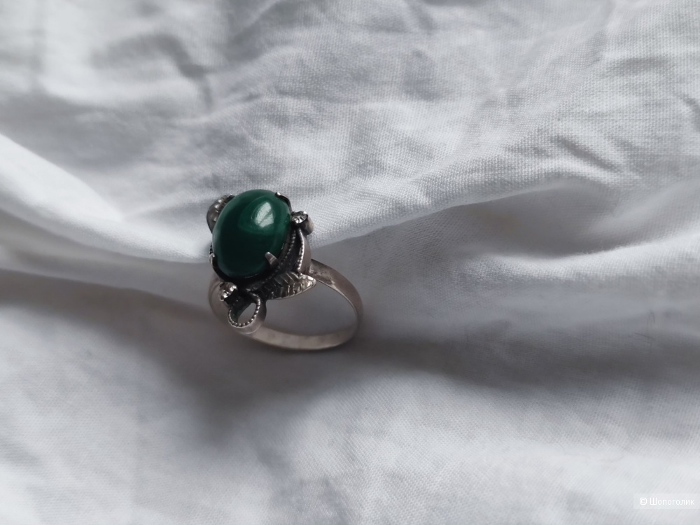 Кольцо с малахитом