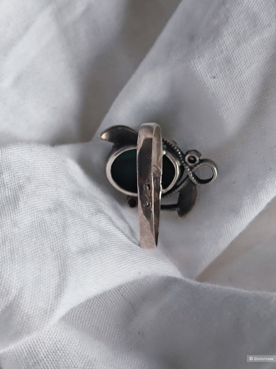 Кольцо с малахитом