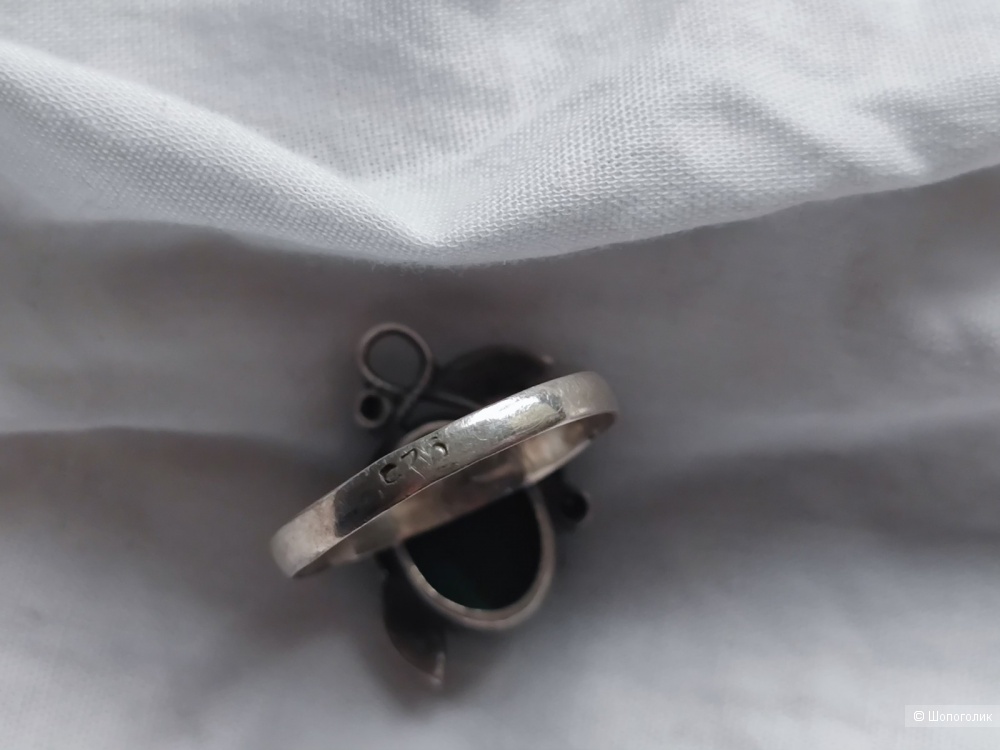 Кольцо с малахитом