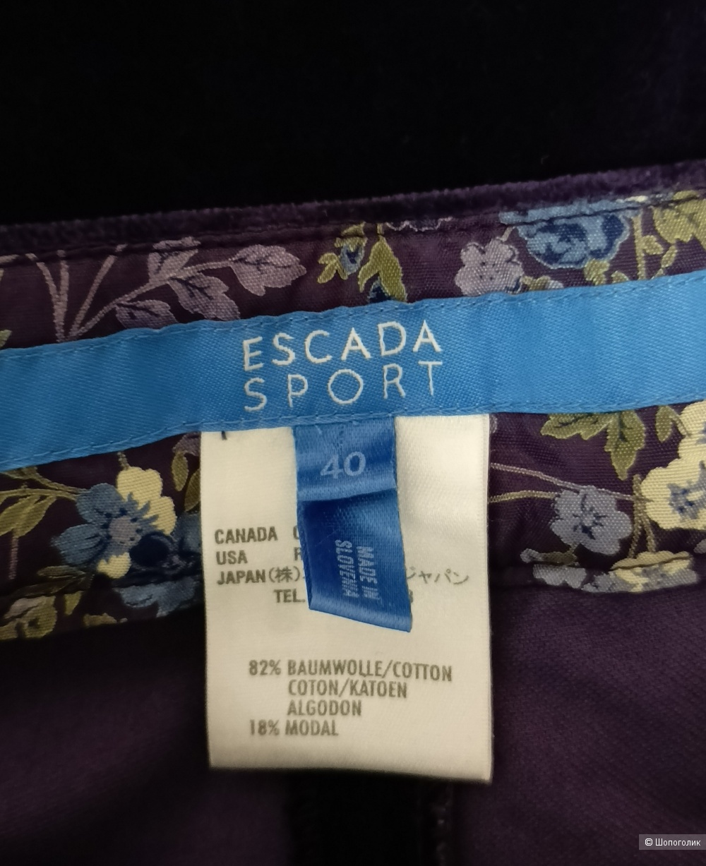 Брюки бархатные Escada sport, р. М,