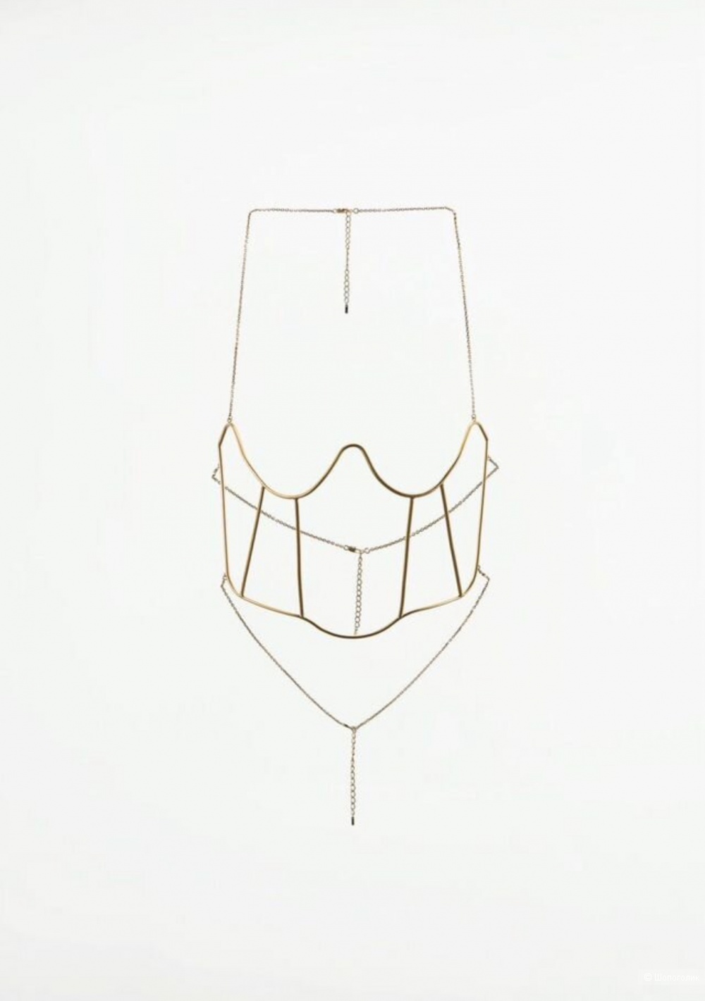 Жесткий металлический корсет Zara золотистый