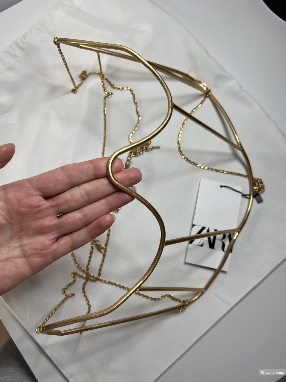 Жесткий металлический корсет Zara золотистый