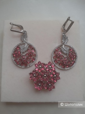 Серебряный комплект с турмалином