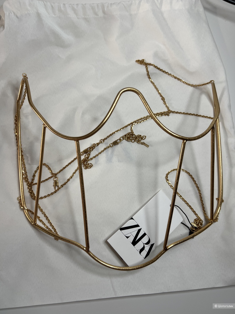 Жесткий металлический корсет Zara золотистый