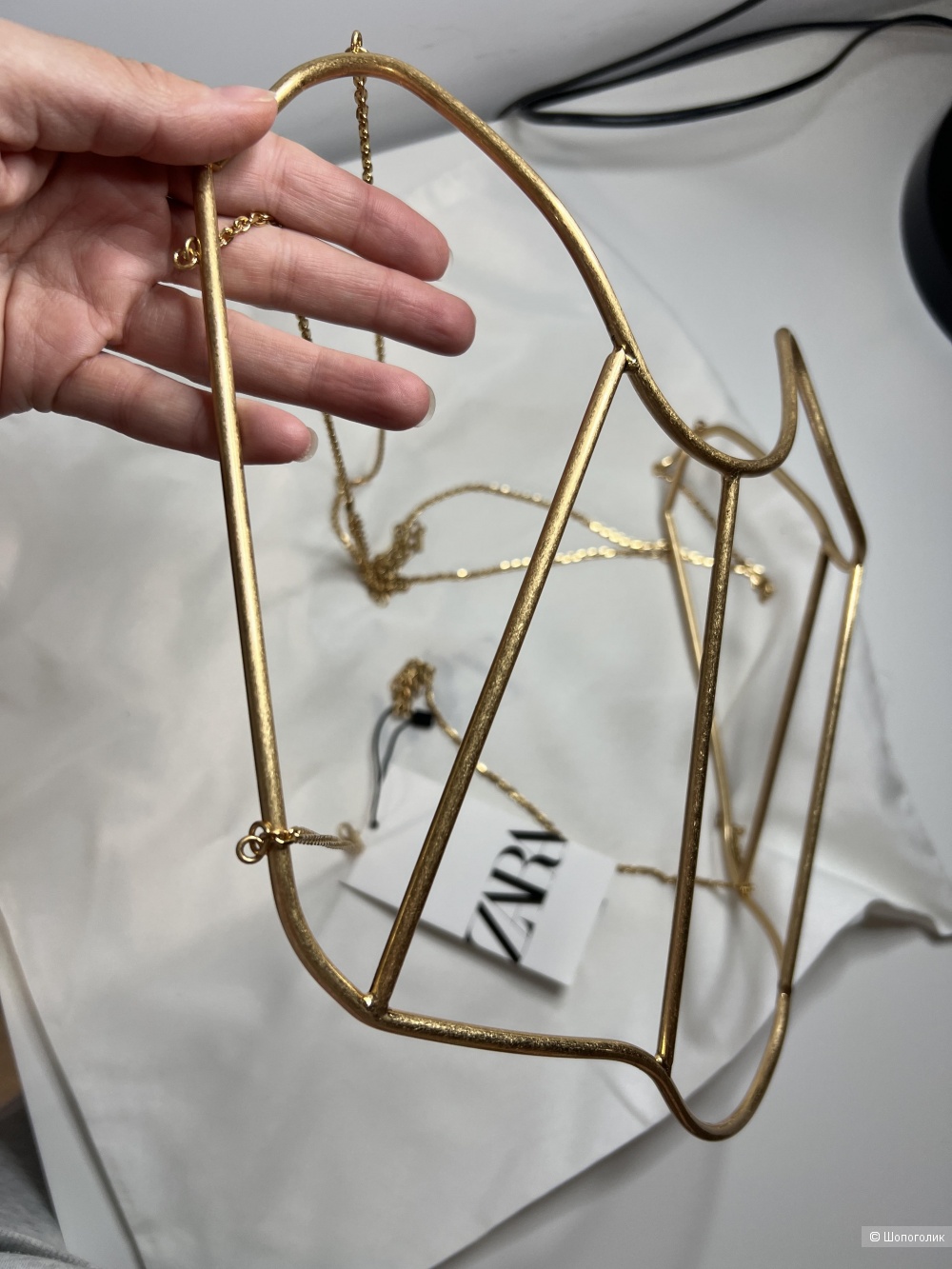 Жесткий металлический корсет Zara золотистый