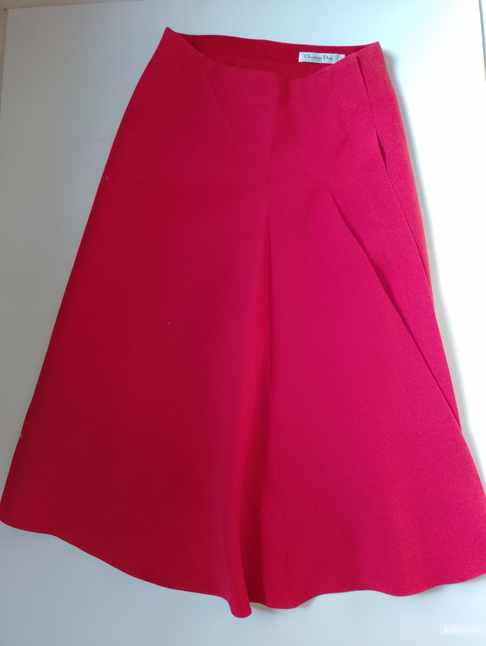 Christian dior юбка красная шерстяная,  fr 42