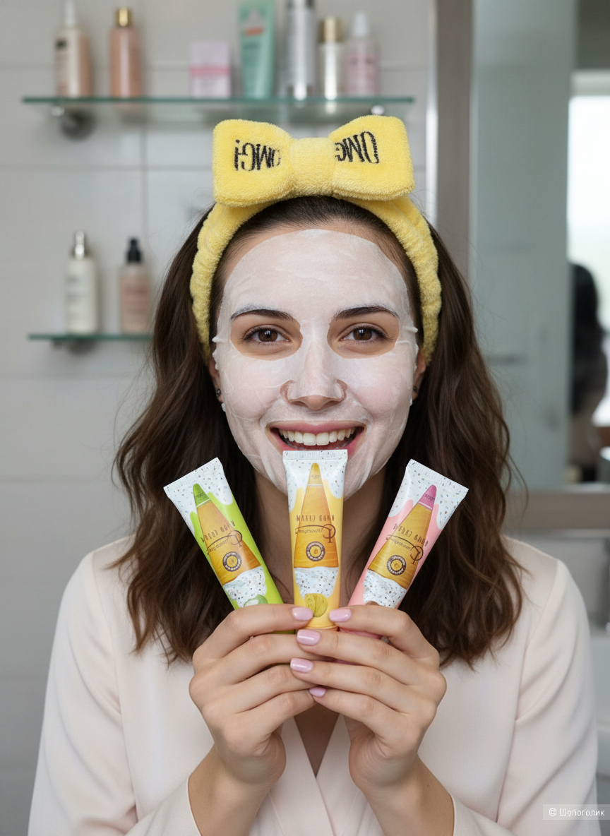 Набор подарочный Sunny маска 2 шт, крем 3 шт, бант плюшевый, one size