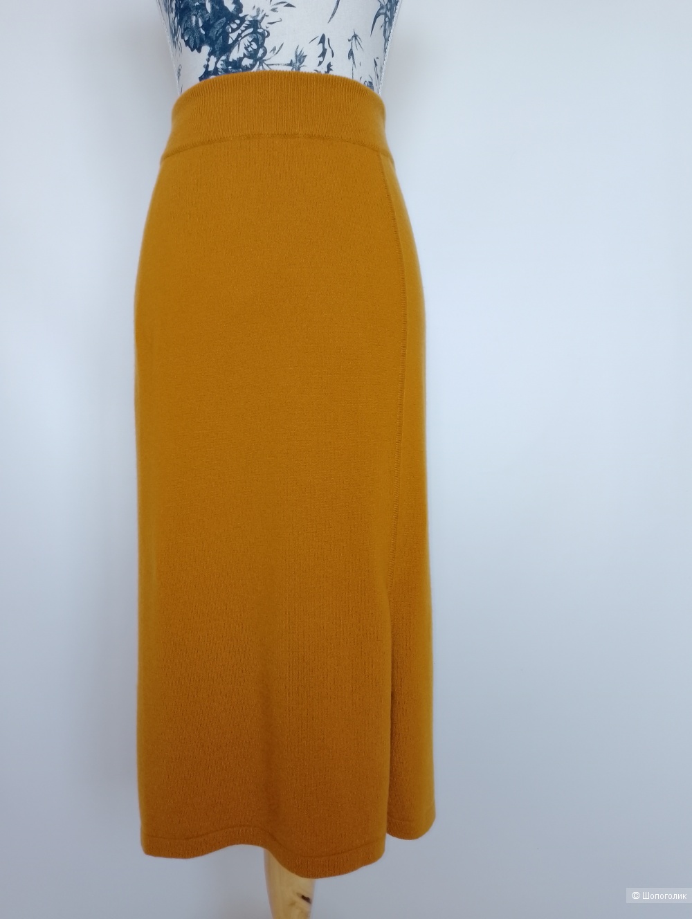 Юбка hermes кашемировая голд, fr 40